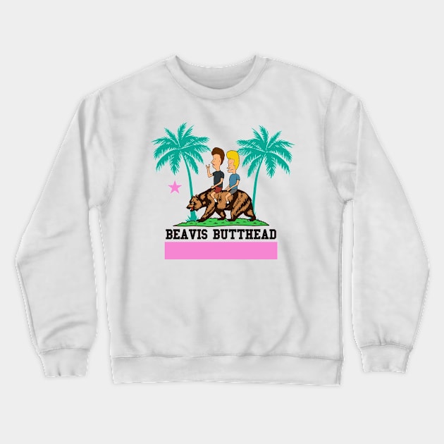 Beavis and Butthead riding California Crewneck Sweatshirt by WorldsFair